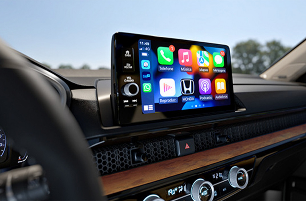 Multimídia 9” com interface para smartphones com Apple CarPlay™ e Android Auto™